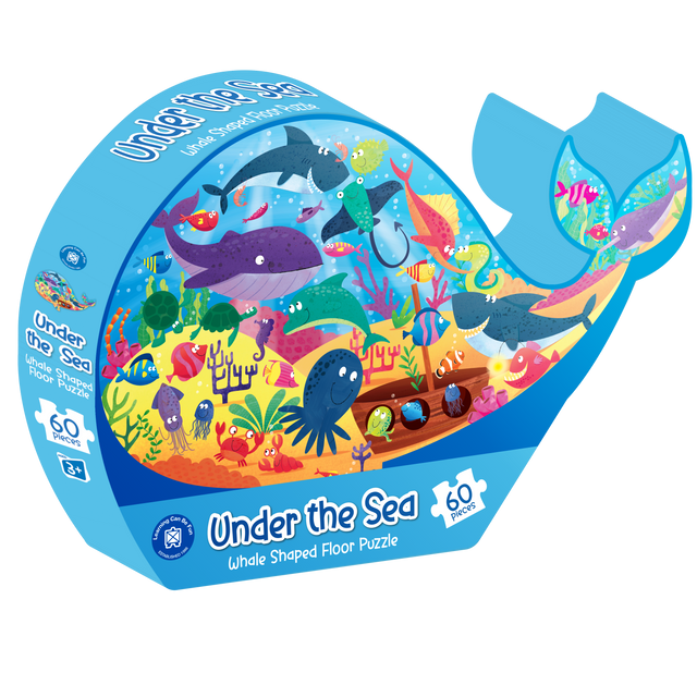 Under the Sea: Whale Shaped Floor Puzzle - Educational Vantage