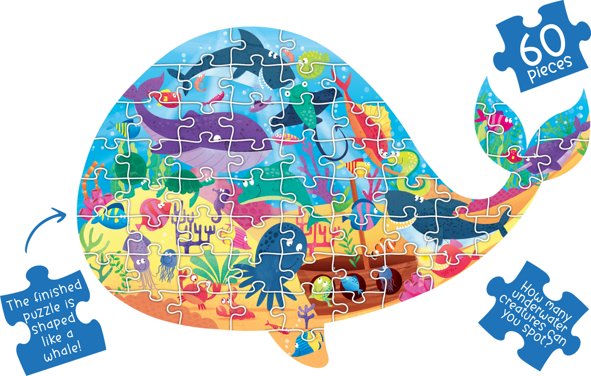 Under the Sea: Whale Shaped Floor Puzzle - Educational Vantage