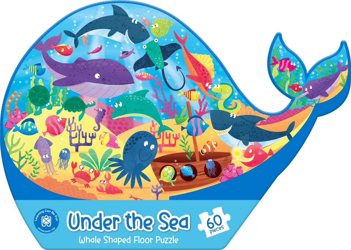 Under the Sea: Whale Shaped Floor Puzzle - Educational Vantage