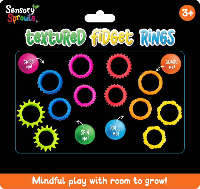 Textured Fidget Rings Set - Educational Vantage