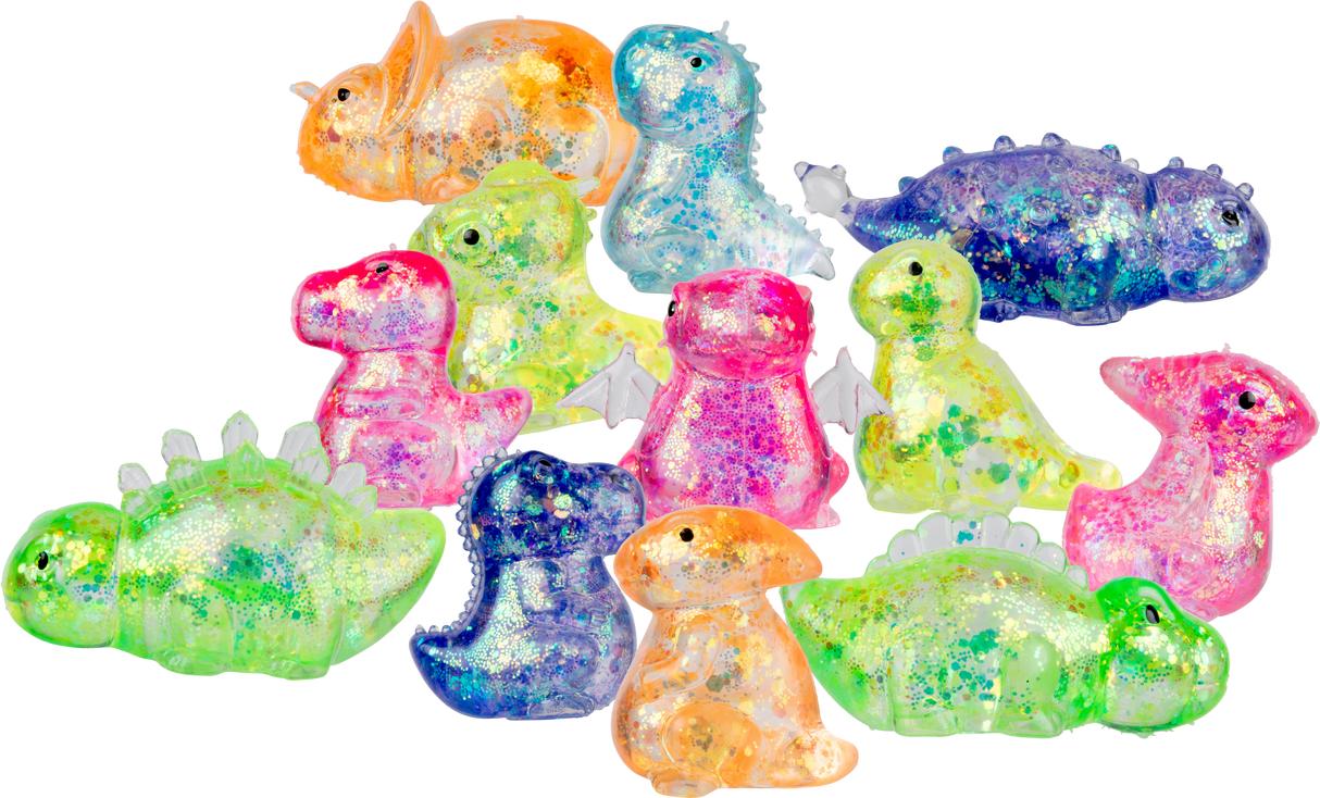 Squeeze Glitter Dinosaurs Jar - Educational Vantage