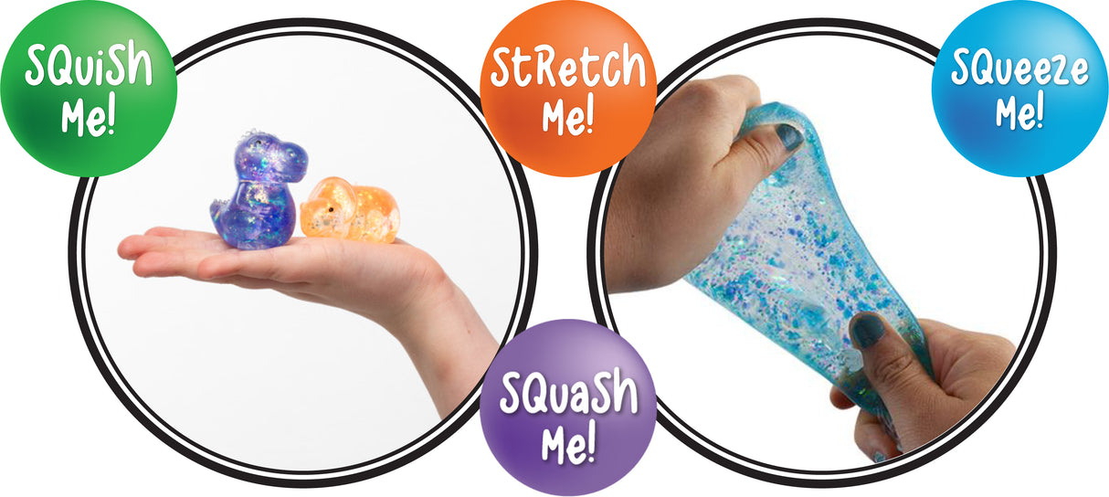 Squeeze Glitter Dinosaurs Jar - Educational Vantage