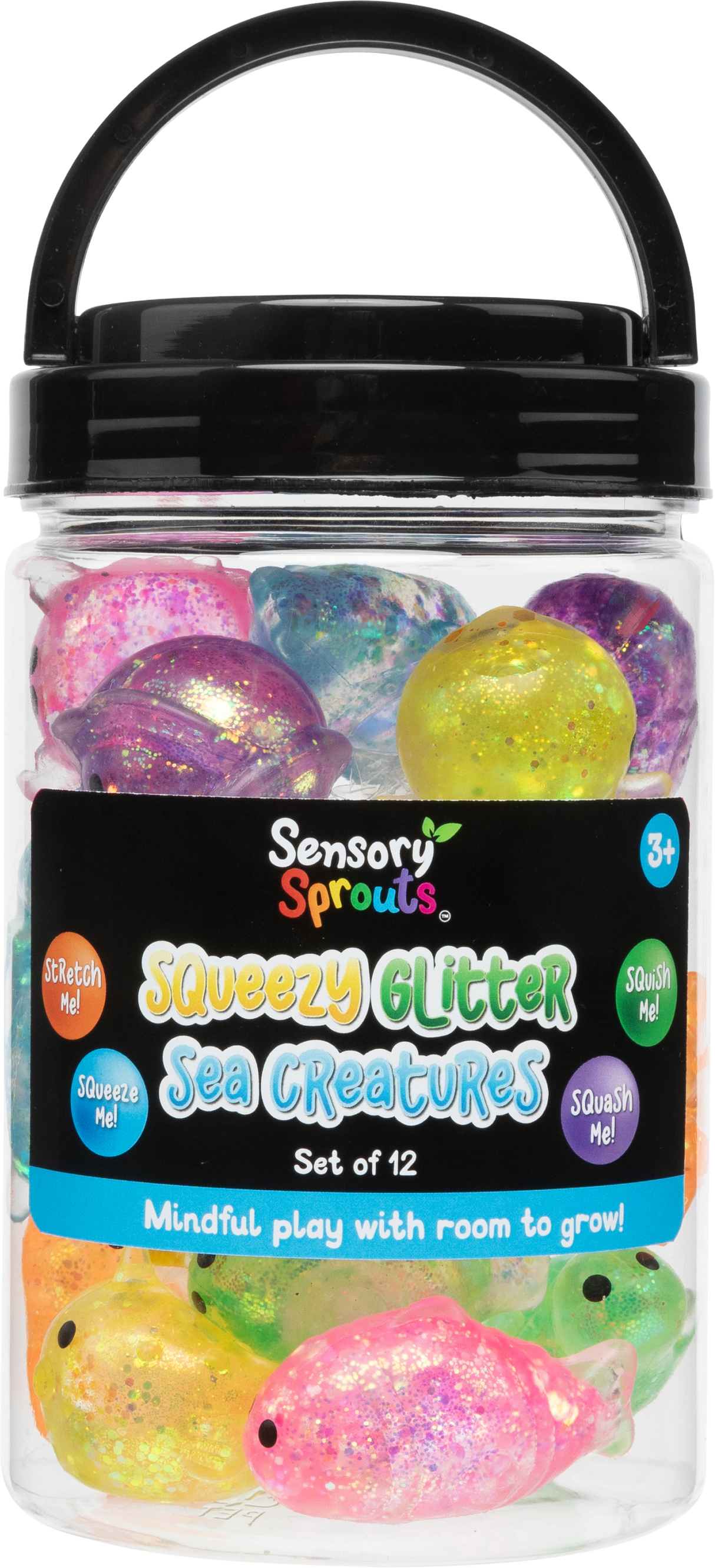 Squeeze Glitter Sea Life Jar - Educational Vantage