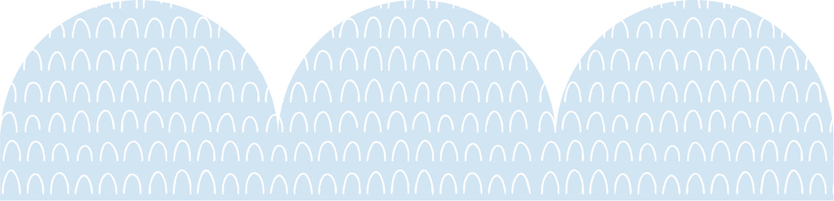 Blue Patterned Rolled Scalloped Border