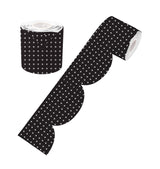 Black and White Crosses Rolled Scalloped Border