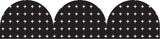 Black and White Crosses Rolled Scalloped Border