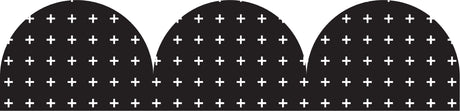 Black and White Crosses Rolled Scalloped Border