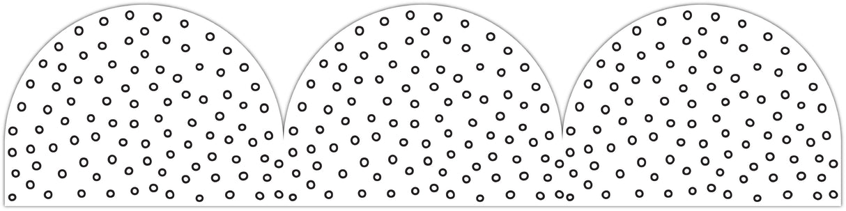 Black and White Dots Rolled Scalloped Border