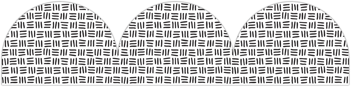 Black and White Lines Rolled Scalloped Border