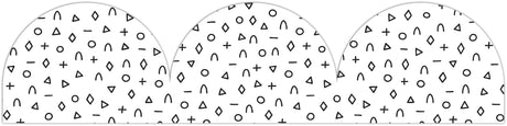 Black and White Patterned Rolled Scalloped Border