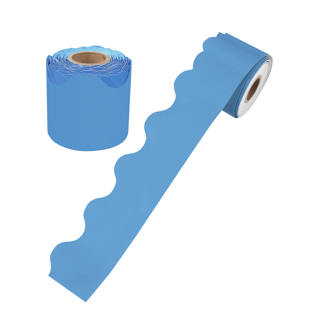 Growing Minds Ocean Blue Rolled Scalloped Border