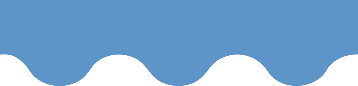 Growing Minds Ocean Blue Rolled Scalloped Border