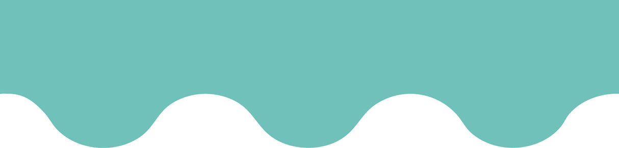 Growing Minds Teal Rolled Scalloped Border