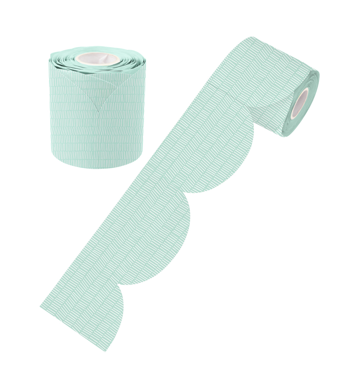 Mint Patterned Rolled Scalloped Border