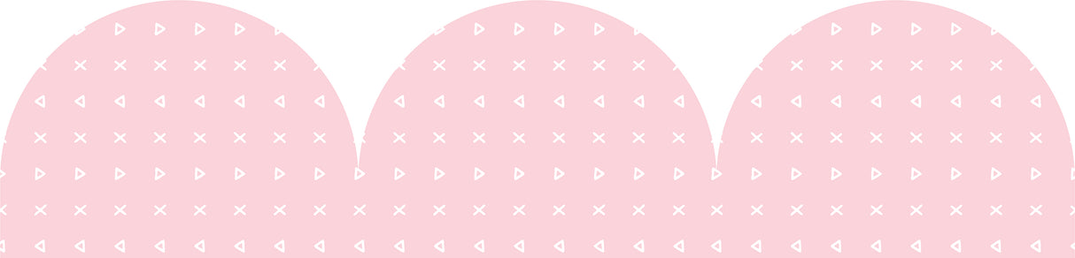 Pink Patterned Rolled Scalloped Border