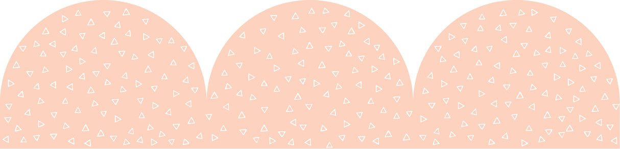 Peach Patterned Rolled Scalloped Border