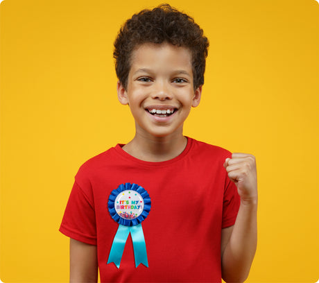 Giggle & Grow Blue Birthday Badge