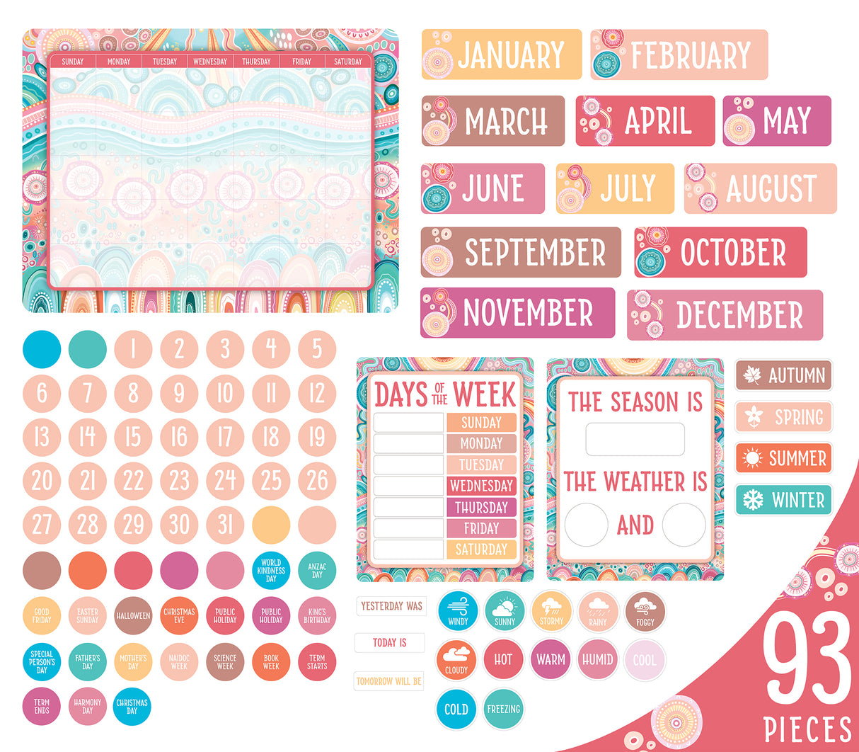 Sacred Country Calendar Bulletin Board Set