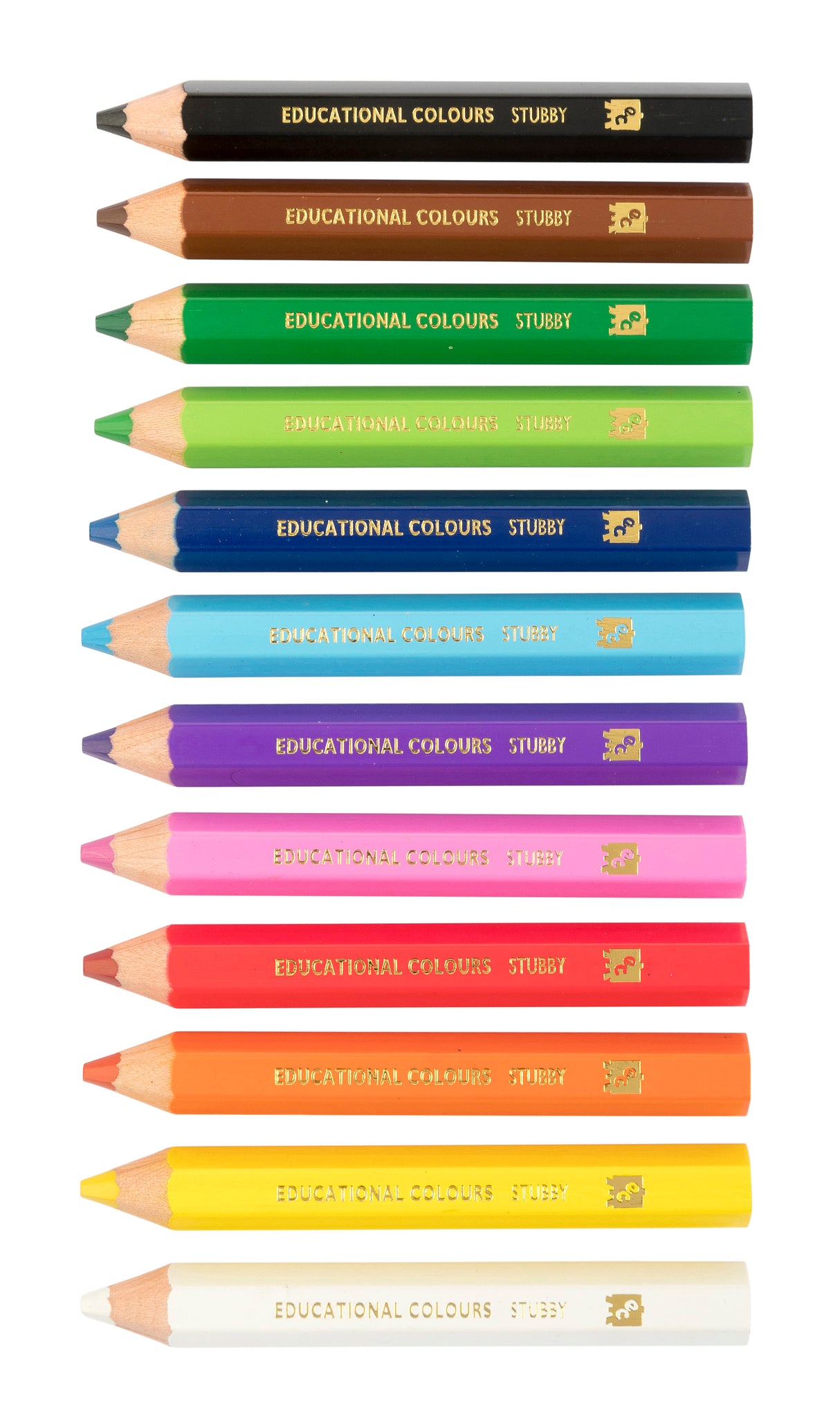Jumbo Stubby Colouring Pencils Pack 12 & Sharpener - Educational Vantage