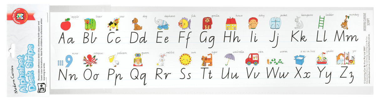 Alphabet Desk Strips Modern Cursive Script - Hangsell