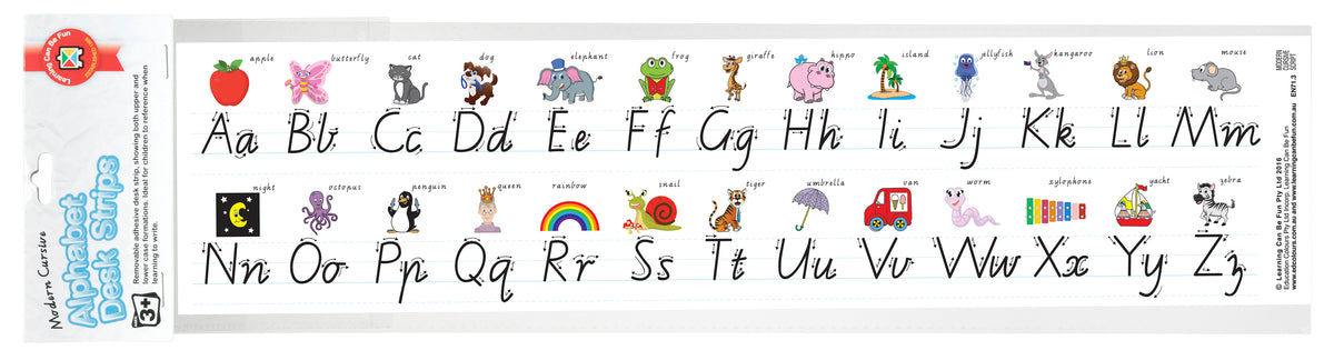 Alphabet Desk Strips Modern Cursive Script - Hangsell
