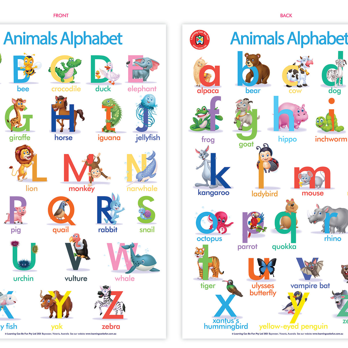 Animals Alphabet Poster