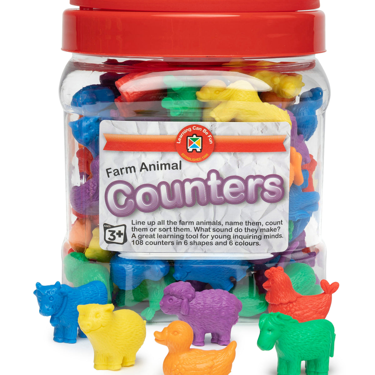 Animal Counter Task Box Farm Animal Counters - Jar of 72