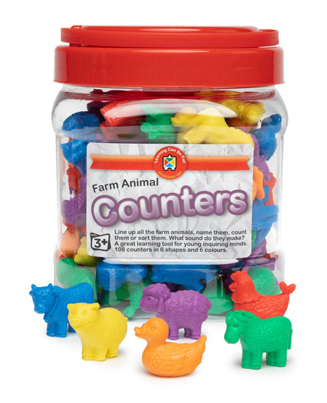 Farm Animal Counters - Jar of 72 - Educational Vantage