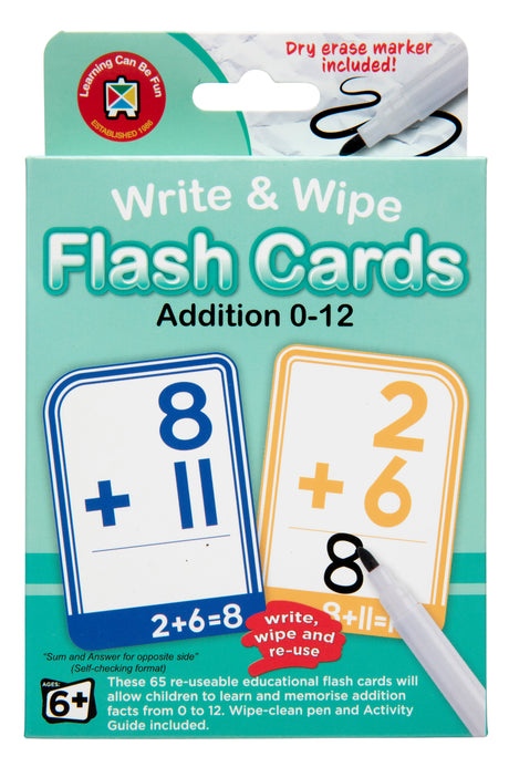 Write & Wipe Flash Cards Addition 0-12
