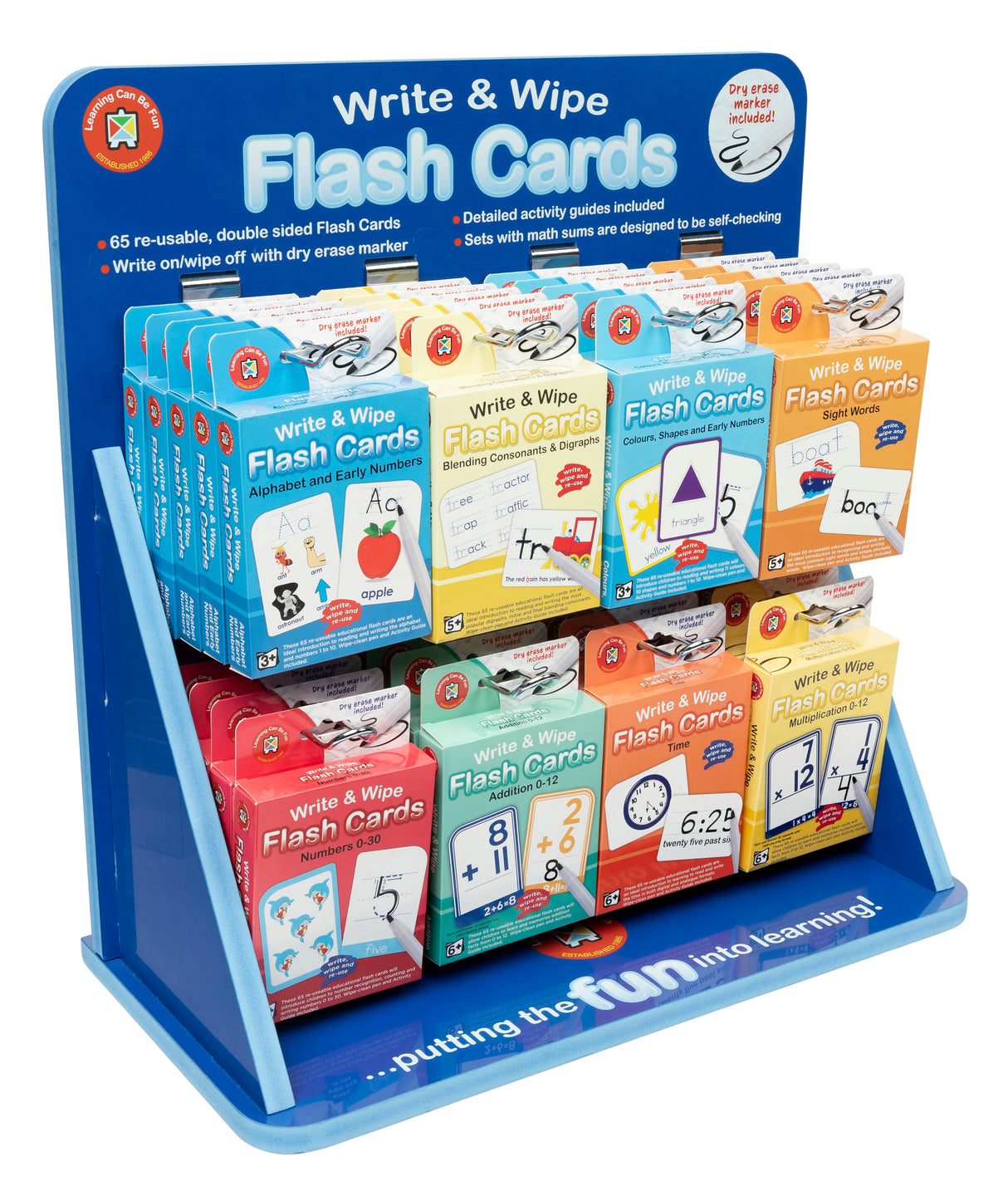 Write & Wipe Flash Cards Display