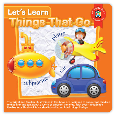 Let's Learn Things That Go Board Book - Educational Vantage
