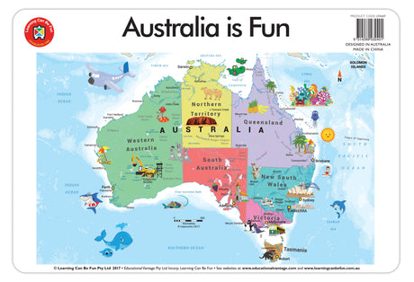 Australia Is Fun Placemat - Educational Vantage