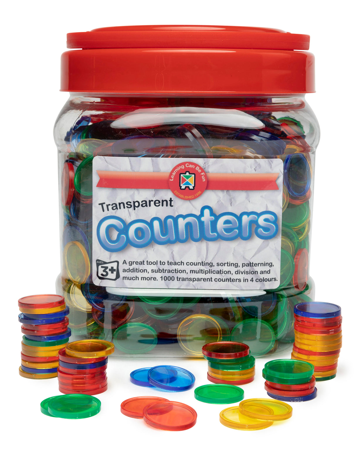 Small Transparent Counters Jar of 1000