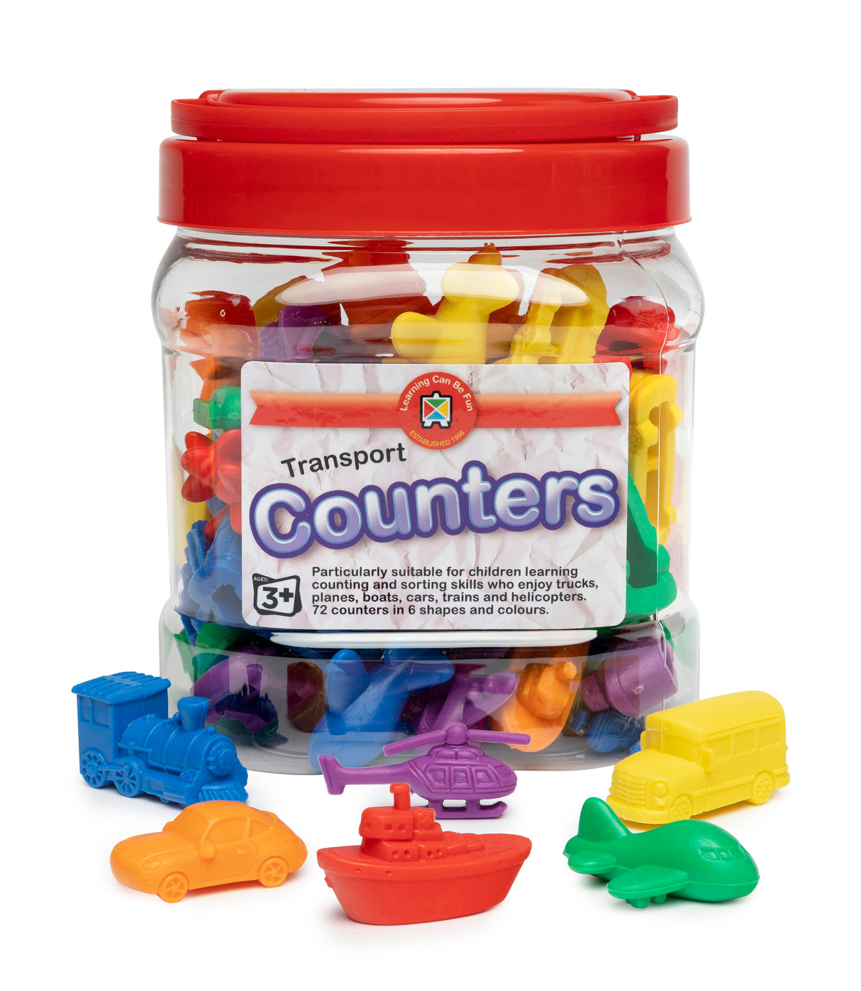 Transport Counters Jar Pack of 72 - Educational Vantage