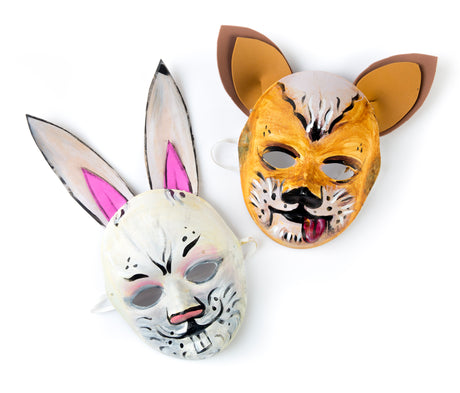 Full Mask Paper Mache With Elastic Pk of 24