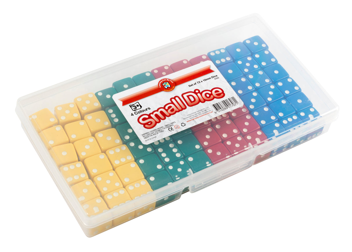 Small Plastic Dice Set of 72 - Educational Vantage