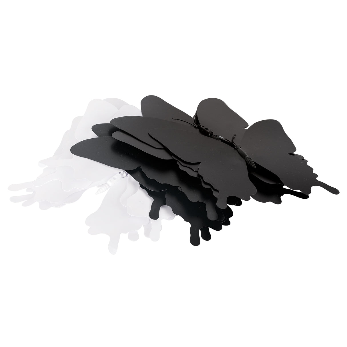 Plastic Butterflies Black / White 12cm 20s - Educational Vantage