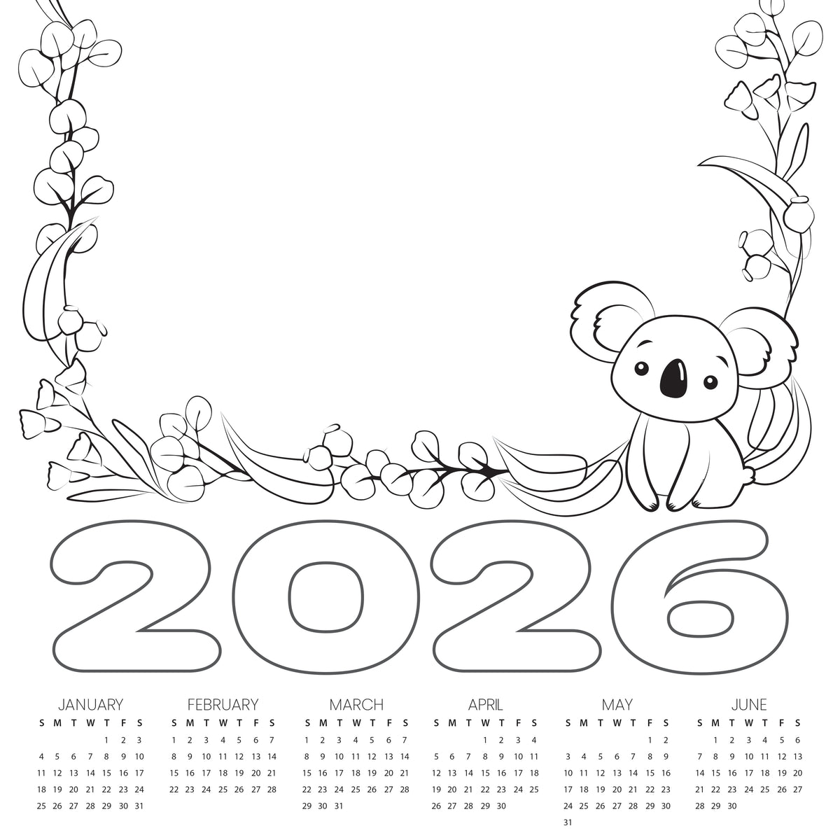 Cardboard Calendar 2026 Blanks A3 Pack of 25