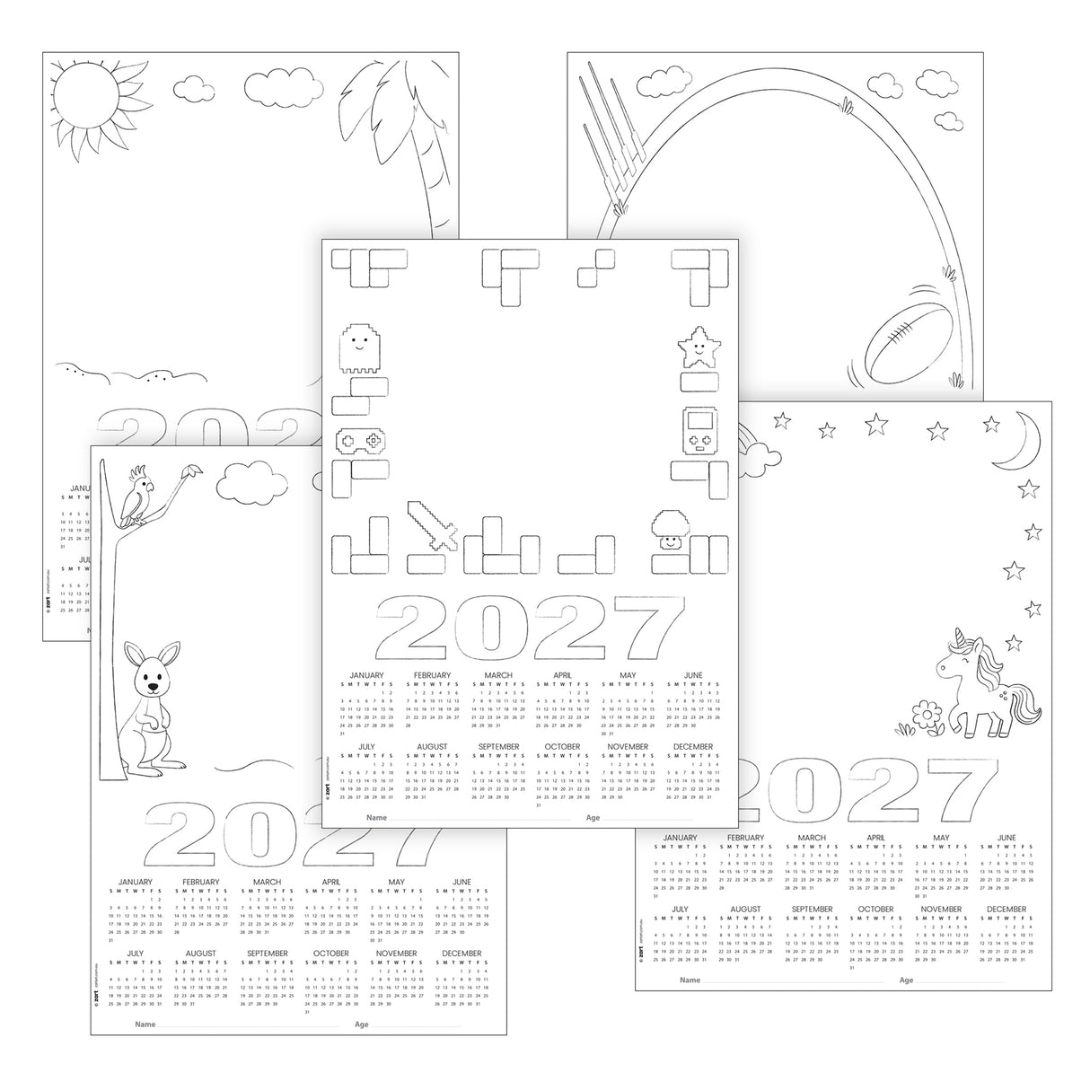 Zart Card Calendar Themed Blanks A3 25 2027