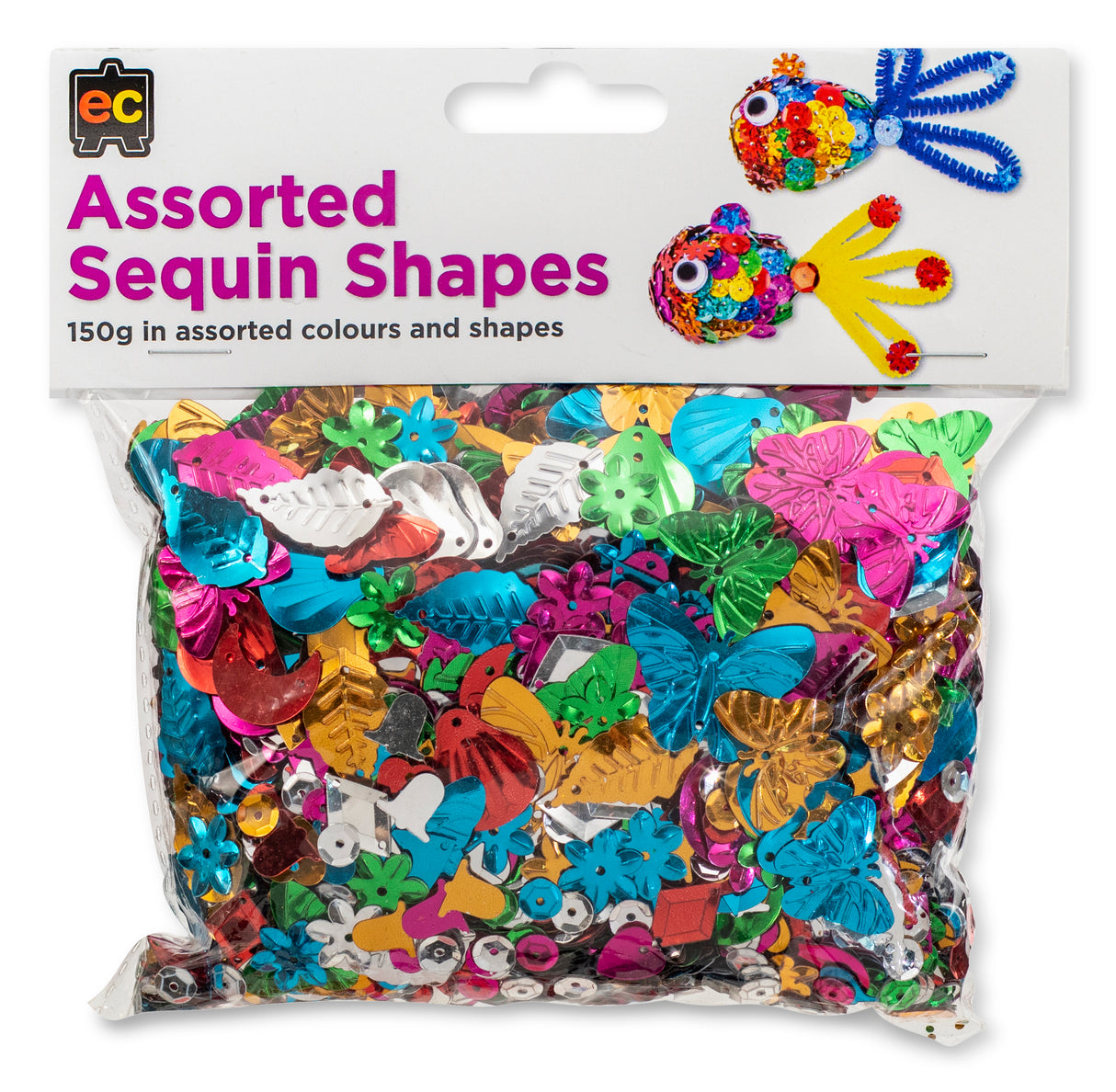 Sequins Assorted Shapes 150gm - Educational Vantage