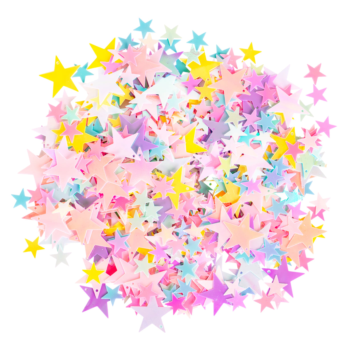 Sequin Stars Pastel Iridescent 50g Jar - Educational Vantage