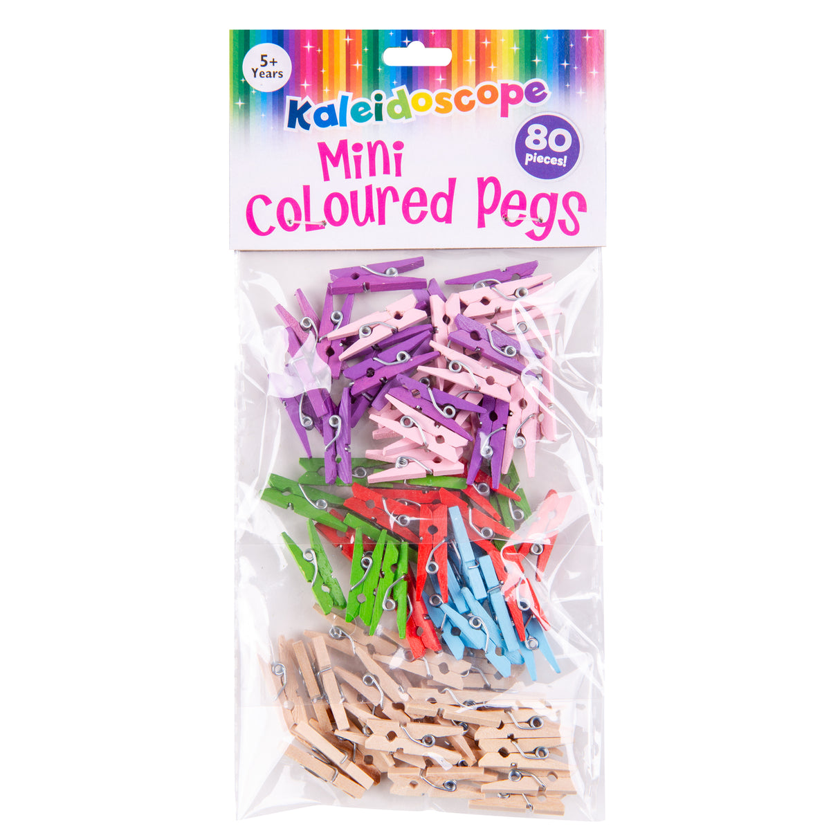 Kaleidoscope Mini Coloured Pegs Pack