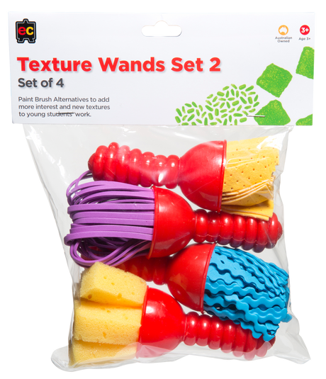 Texture Wands Assorted #2 Pack of 4 - Educational Vantage