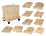 Wooden Unit Blocks Set & Trolley - 192 pieces
