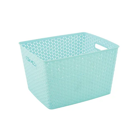 Storage Basket Knotted Large Teal - Educational Vantage