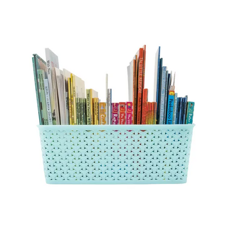 Storage Basket Knotted Large Teal - Educational Vantage