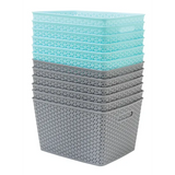 Storage Basket Knotted Large Teal - Educational Vantage