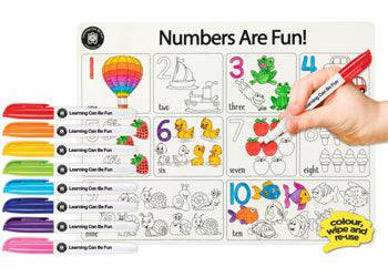 Colour-In Placemat Are Fun + 8 Pack Markers - Educational Vantage