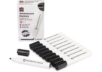 EC Whiteboard Markers 4.4mm Bullet Black Pack of 10 - Educational Vantage