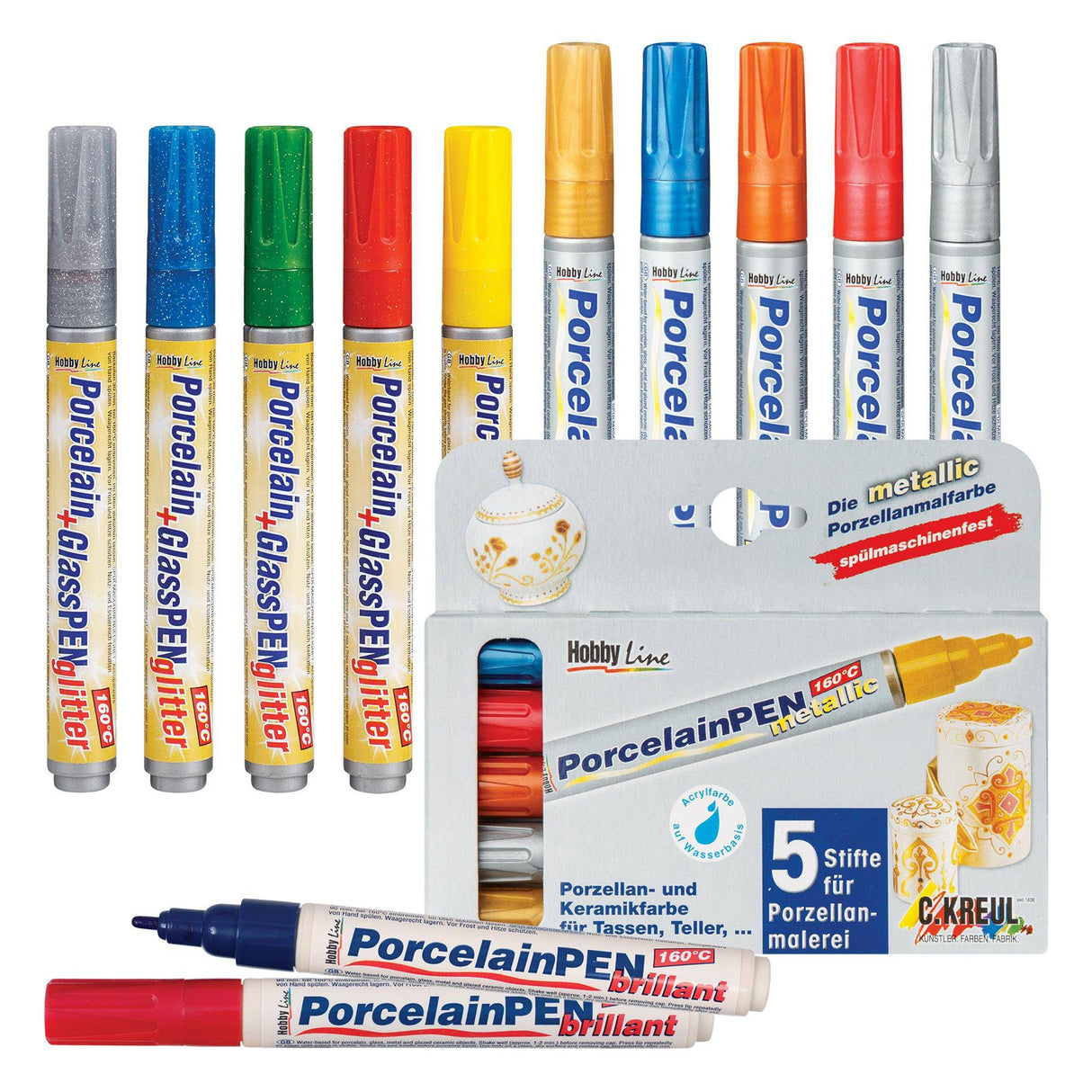 Kreul Porcelain Markers Pack of 5 - Educational Vantage